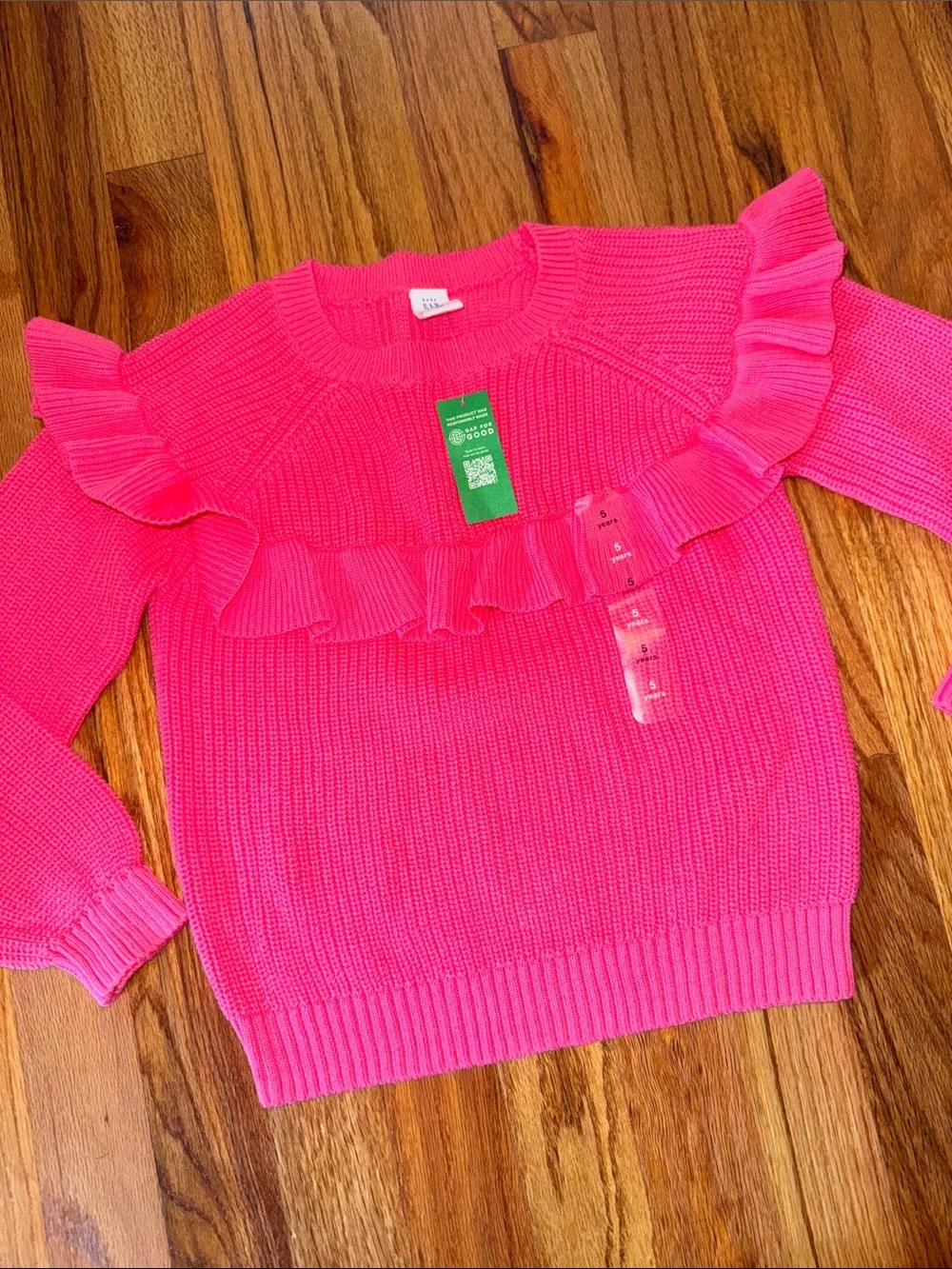 GAP Hot Pink Ruffle Sweater